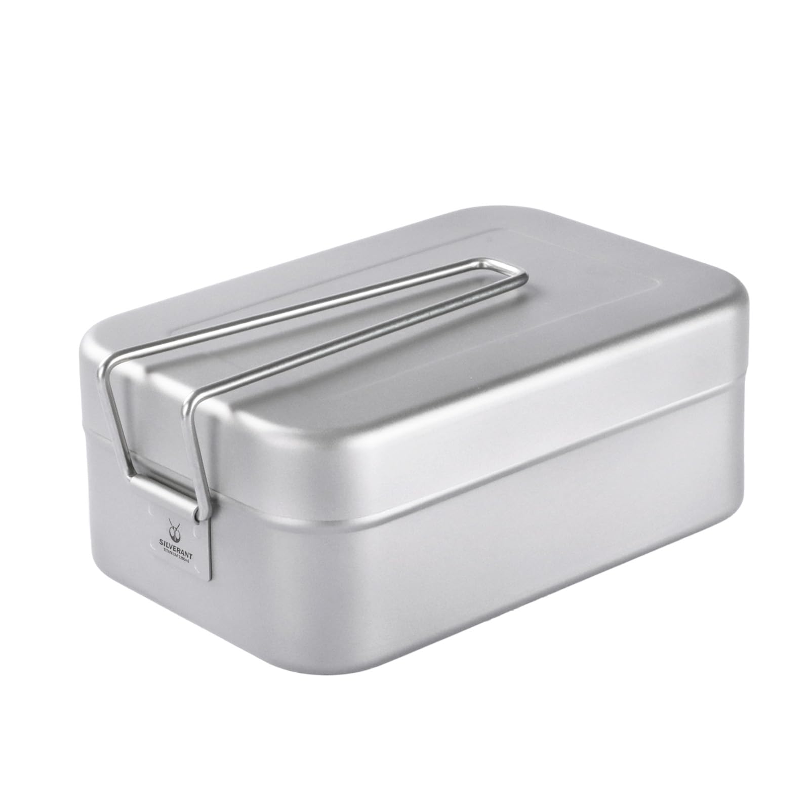 SILVERANT Titanium Bento Camping Lunch Box Mess Kit 1200ml with Airtight Lid Seal and Cover Foldable Handle for Heating on Fire Camp Backpacking Container for Outdoor Camping Hiking Picnic Daily Use