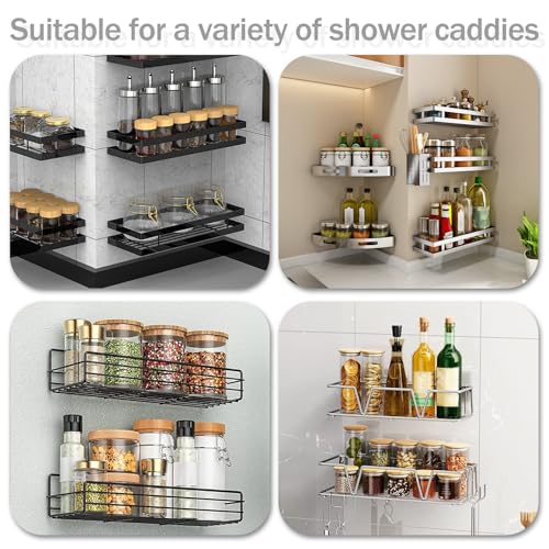 6PCS Waterproof Shower Caddy Adhesive Hooks – No Drill, Strong Hold