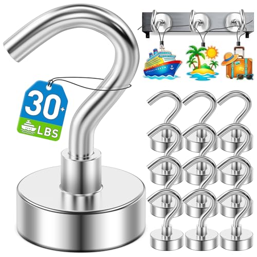 Heavy Duty 12 Pack Magnetic Hooks for Cruise & Kitchen Use