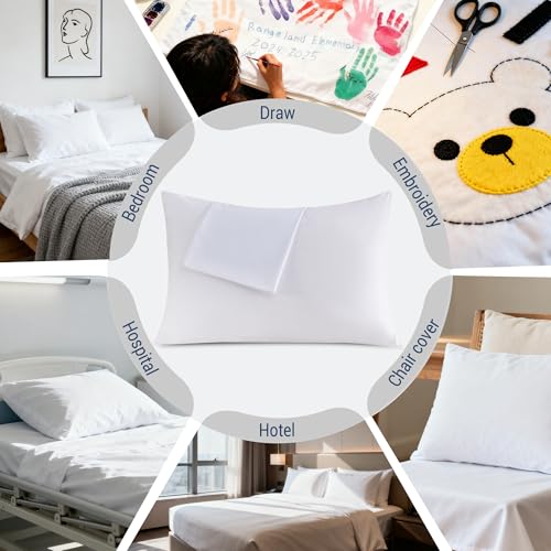 King White Pillowcases Set of 4, 20x36 Brushed Microfiber with Envelope Closure