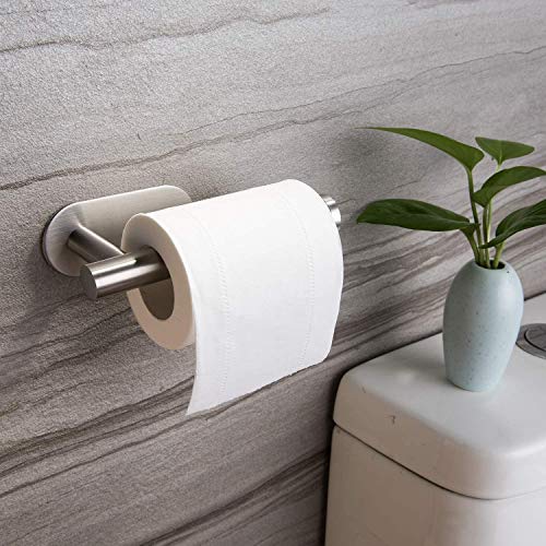 YIGII Silver Self-Adhesive Toilet Paper Holder No Drilling Needed