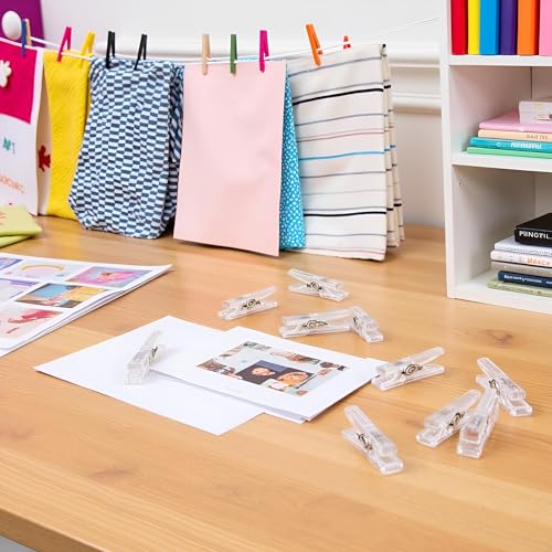 20pcs Mini Clear Plastic Clothes Pegs - 2.5cm Photo Clips