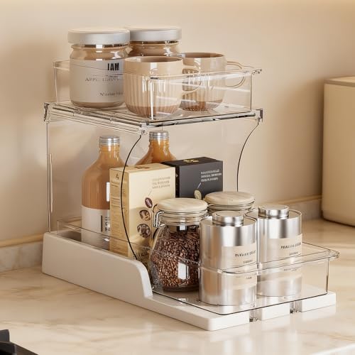2-Tier Pull-Out Organizer for Kitchen & Bathroom - 1 Pack