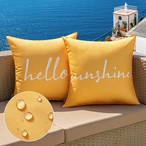 MIULEE Waterproof Outdoor Throw Pillow Covers, 16x16 Inch, Set of 2