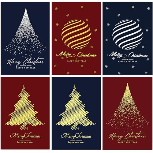 72-Pack Christmas Greeting Cards with Gold Foil Holiday Tree & Envelopes - Variation of THIS listing