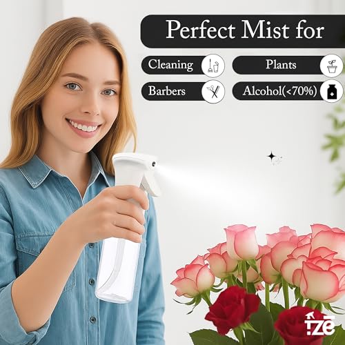 FZE 300ml Continuous Spray Bottle Fine Mist for Hair, Plants and Cleaning
