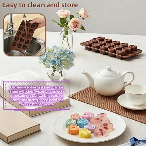 Rose Silicone Molds 2-Pack for Chocolates & Treats - Food Grade