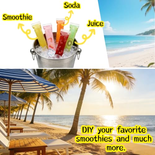 200 Disposable Ice Pop Molds with Funnel for Homemade Treats