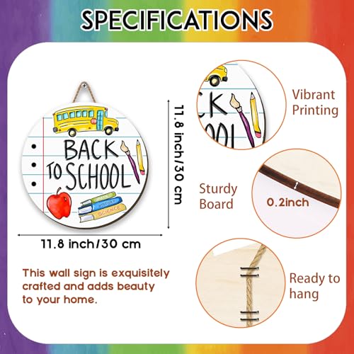 Back to School Wreath - 11.8 Inch Decorative Door Sign