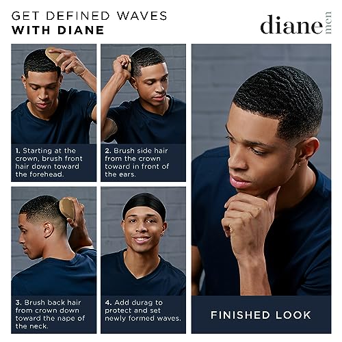 Diane Hard Nylon Bristle Styling Brush for Men & 360 Waves