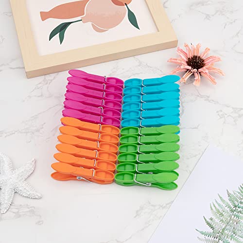 24Pcs Heavy Duty Plastic Clothespins for Laundry & Towel Clips