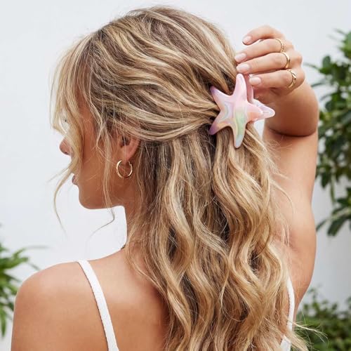 Starfish Hair Claw Clips 2-Pack Acrylic Mermaid Beach Hair Accessories