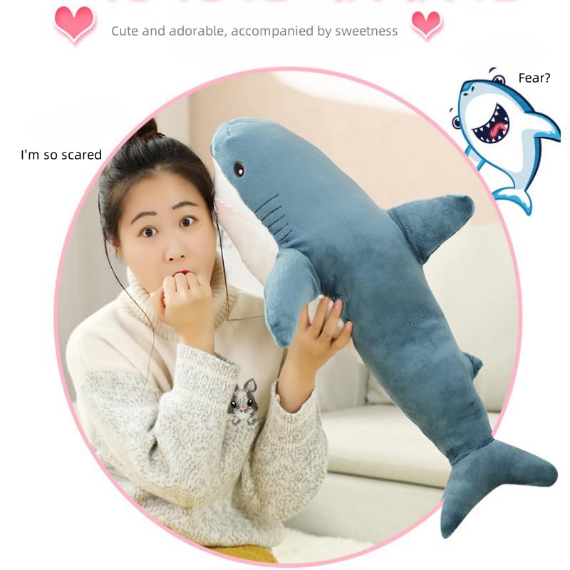Giant Shark Plush Toy - 31 Inch Soft Cushion for Kids & Home Decor