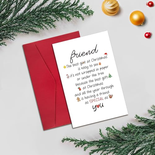 Heartwarming Christmas Card for Best Friend - Premium 8x5.3 Inches