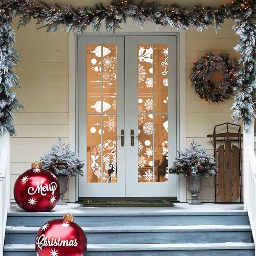 Christmas Window Clings 9 Sheet Snowman Snowflake Glass Decals