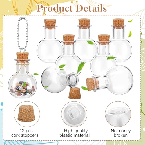 10 Pack Mini Plastic Bottles with Corks, 30ml DIY Craft Vials for Party Favors