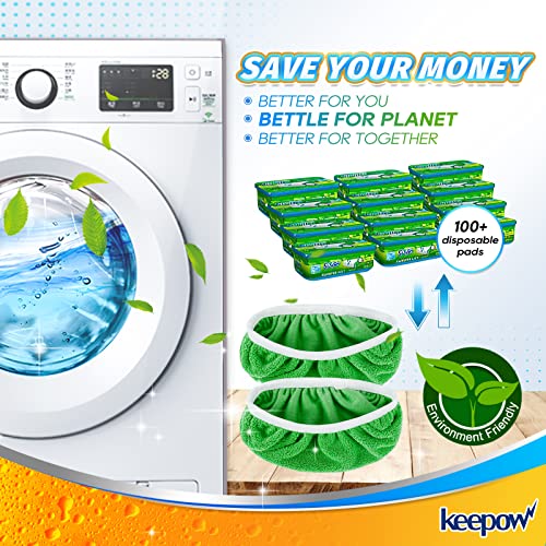 KEEPOW Reusable Mop Pads for Swiffer Sweeper, 8 Pack Washable Microfiber