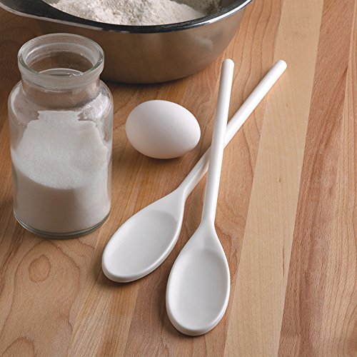 Fox Run Hi-Tech Plastic Mixing Spoons, 12-Inch White, Set of 2