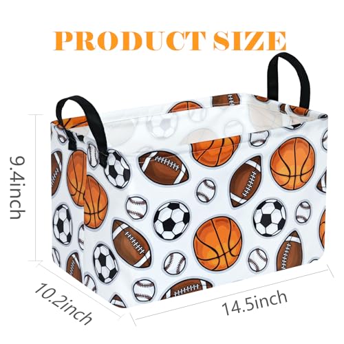 DUYIY Rectangular Color Balls Laundry Basket - 14.5" x 10.2" x 9.4"