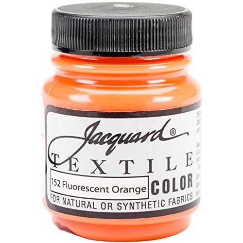 Jacquard Textile Color Fabric Paint - Fluorescent Orange, 2.25 Oz Jar