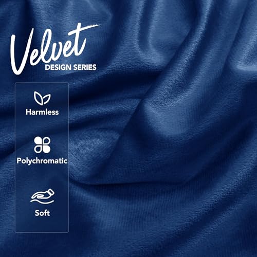 Deconovo Navy Blue Velvet Throw Pillow Covers 18x18 Inch Pack of 2