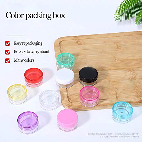 Aliotech 5g Empty Cosmetic Sample Jars with Multi-Color Lids 10 Pack