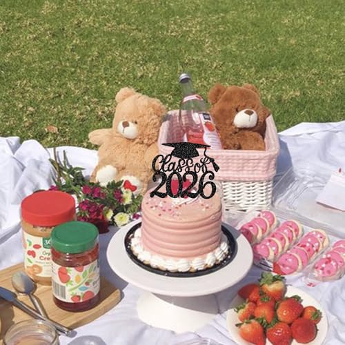 Class of 2026 Graduation Cake Topper - Glitter Decor for Parties