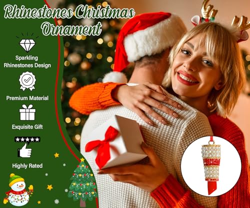 Charming Lipstick Christmas Ornament with Rhinestones for Tree
