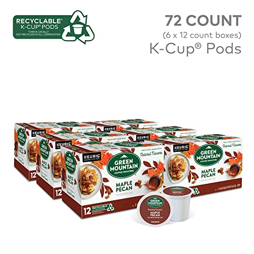 Green Mountain Coffee Roasters Maple Pecan 12-Count Keurig K-Cup Pods – Light Roast Flavored Coffee, Pack of 6