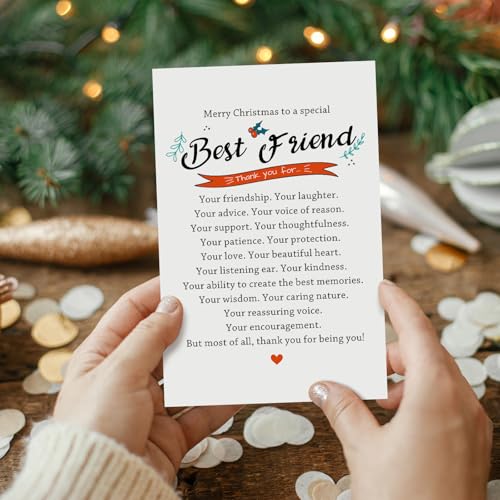 Merry Christmas Card for Best Friend - Holiday Thank You Note