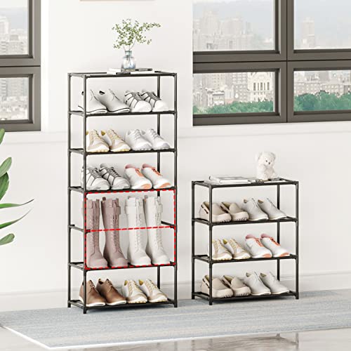 Vockot 4-Tier Narrow Shoe Rack - Sturdy Stackable Organizer for 6-8 Pairs