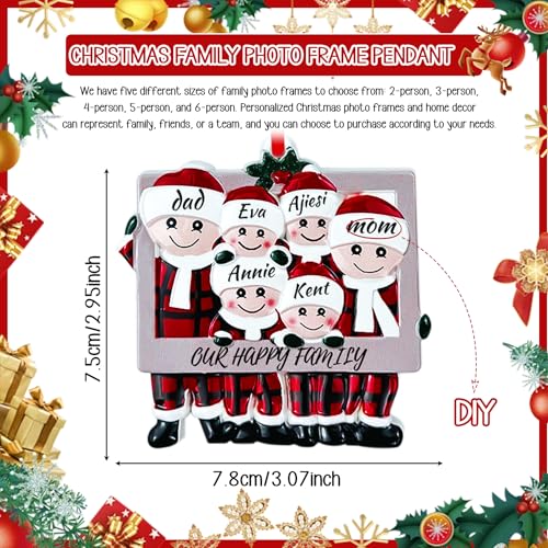 Personalized Family Christmas Ornament 2026 - Resin Holiday Tree Decor with DIY Names (Family of 3)