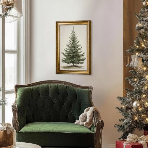 Christmas Tree Wall Art Canvas - Botanical Pine Framed Decor 16x24 Inch Variation of THIS listing