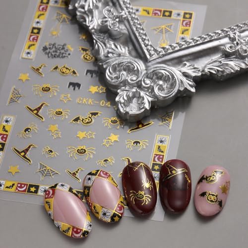 8-Sheet Halloween Nail Stickers Self-Adhesive Spider Web Decals