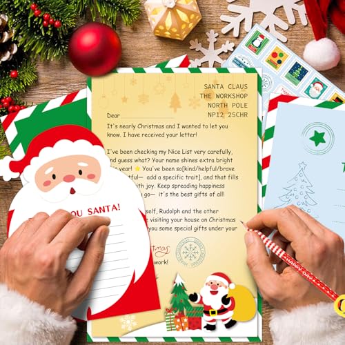 DERAYEE Letter to Santa Kit - 10PC Christmas Writing Set