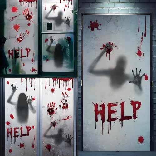 Halloween Window Clings - 43 PCS Removable Decor for Windows