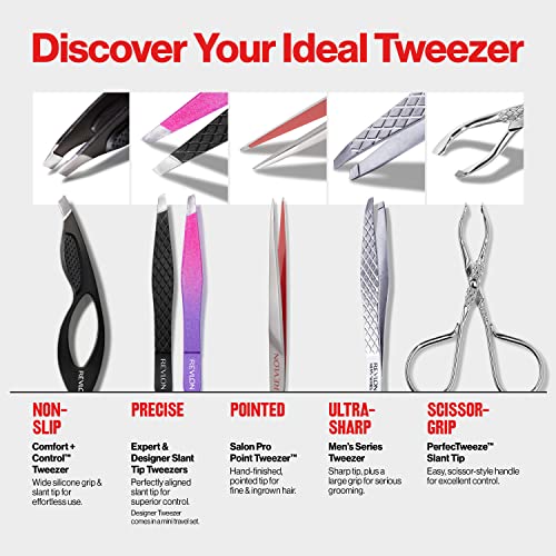 Revlon Perfectweeze Slant Tip Tweezer with Scissor-Style Handle