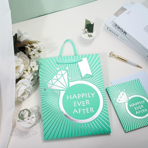 Loveinside Wedding Gift Bag Set with Tissue Paper & Card - 10" x 5" x 13"
