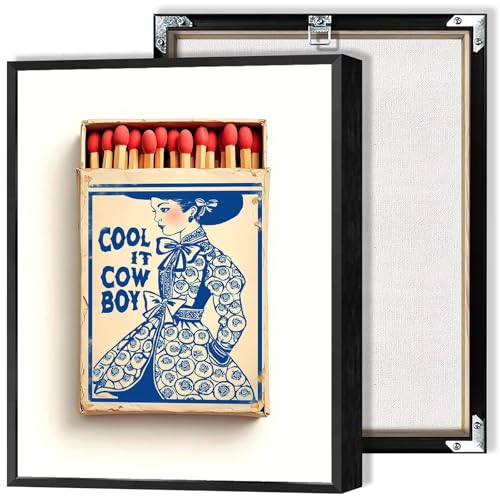 Vintage Chinoiserie Indigo Matchbox Canvas Wall Art 8x12in