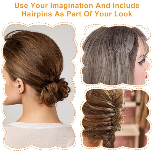 AOZUO Mini Bobby Pins 100 Count 1.38 Inch Small Metal Hair Pins Brown