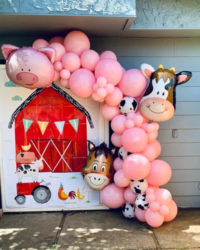 Farm Animal Balloons Set - 5 Foil Balloons for Kids' Parties