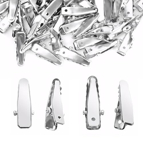 120pcs Small Alligator Clips 1.6 Inch Metal Crocodile Hair Clips for DIY Crafts