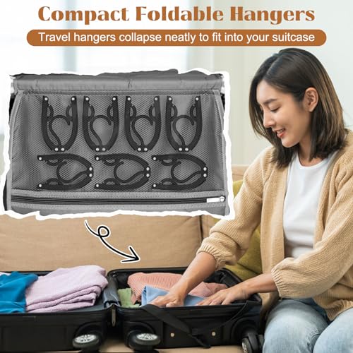 Eunhdet Black 12-Piece Portable Foldable Travel Hangers for Cruise & Luggage