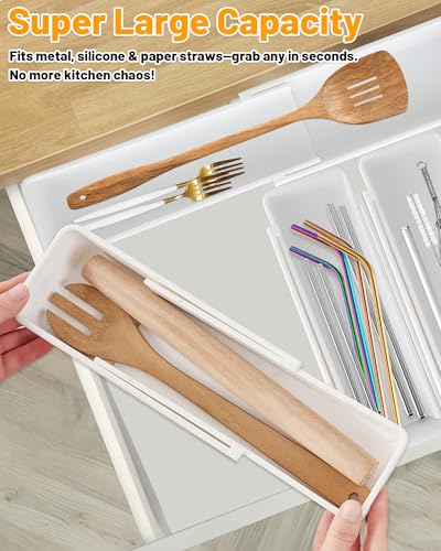 Expandable Straw Organizer for Cabinet - 1-Pack Tumbler Holder