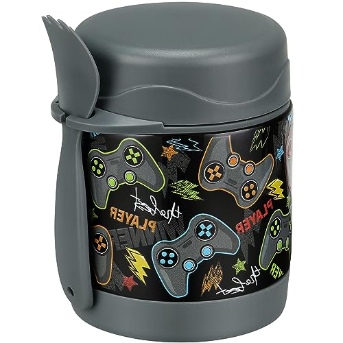 10oz Insulated Lunch Thermo Food Jar for Kids - Black Game Console
