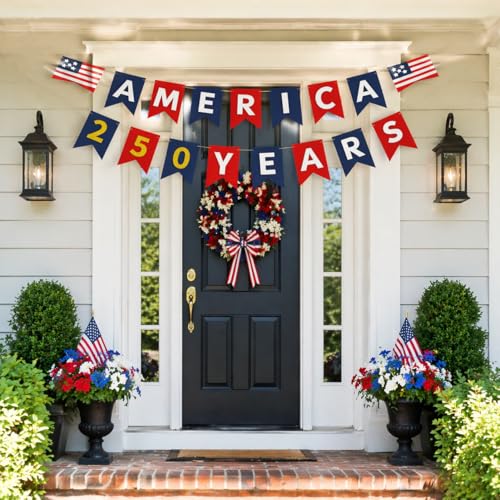 America 250th Anniversary Banner - Patriotic 4th of July Decor