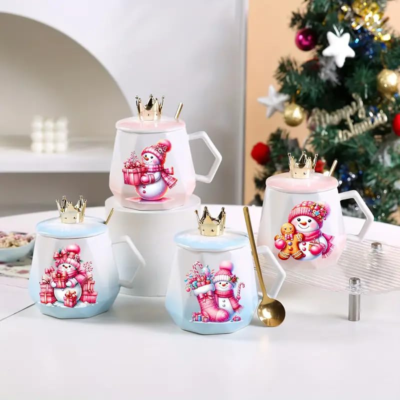 12pcs Christmas Snowman UV DTF Transfer Stickers for Glass Cups & Crafts