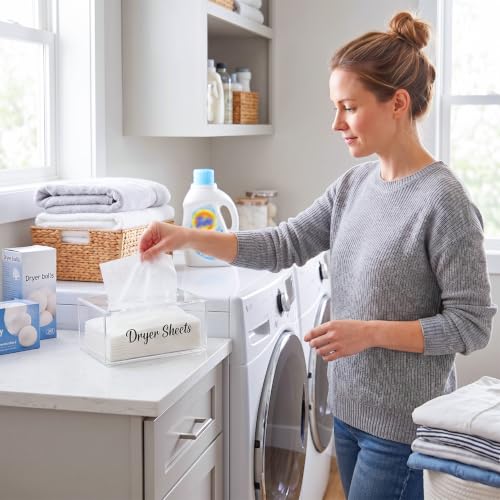 VOTLEVT Clear Dryer Sheet Holder & Tissue Dispenser for Laundry Room