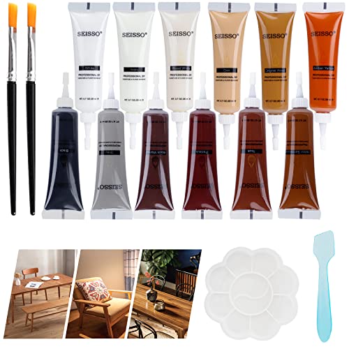 SEISSO Wood Scratch Repair Kit - 12 Color Filler Putty for Furniture