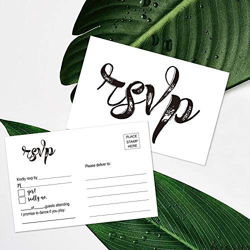 50 Rustic Wedding RSVP Cards - Blank, No Envelopes Needed